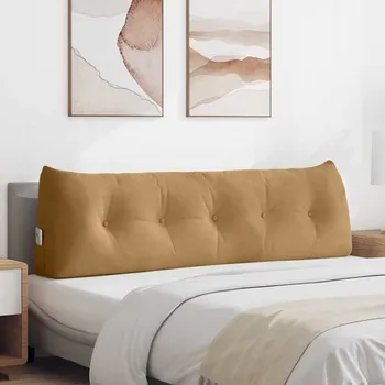 Polštář vidaXL Polštář na záda Hnědá 160 x 24 x 50 cm samet [42014553]