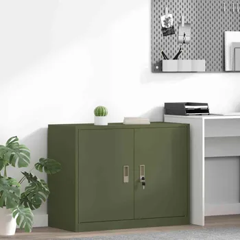 vidaXL Úložná skříňka s úložištěm Olivově zelená 90 x 40 x 70 cm [891638]