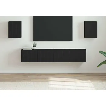 Obývací stěna vidaXL TV wall cabinet 2 pcs Černá 30 x 31 x 40 cm kompozitní dřevo [892252]