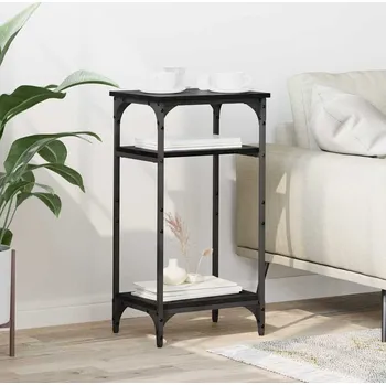 Konferenční stolek vidaXL Boční stůl s policí Černý dub 40 x 30 x 75 cm kompozitní dřevo [881176]