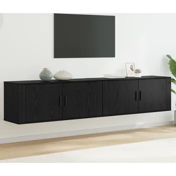 Obývací stěna vidaXL Nástěnný TV skříňový set 2 pcs Černý dub 100 x 34,5 x 40 cm [3415605]