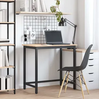 Psací stůl vidaXL stůl Přírodní 80 x 50 x 77 cm Inženýrské dřevo a ocel [873790]