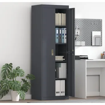 Zásuvkový kontejner vidaXL Úložná skříňka 2 pcs Antracit 60 x 40 x 180 cm Ocel [3406198]