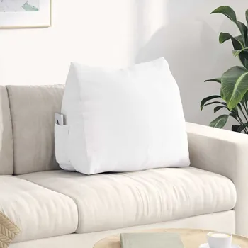 Polštář vidaXL Polštář na záda Bílá 60 x 20 x 50 cm textil [42015042]