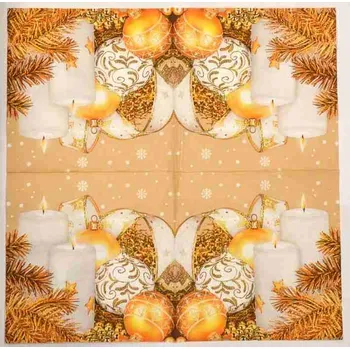 Ubrousek na decoupage - Zima a Vánoce - Ozdoby a svíčky