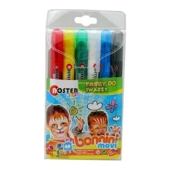 Set školních potřeb Farby do twarzy oster 6 kolorów