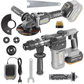 Procraft Sada aku vrtací kladivo Industrial HD20A a úhlová bruska Industrial AG125Bbb | SHD20A/AG125B-BB