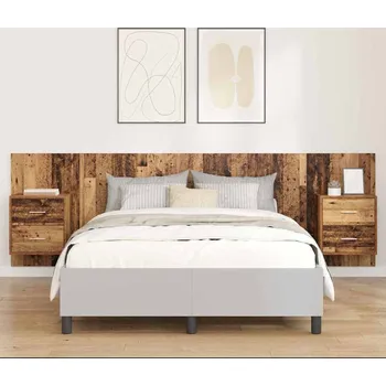 vidaXL Hlavová část s kabinetem 3 pcs Staré dřevo kompozitní dřevo [3415805]