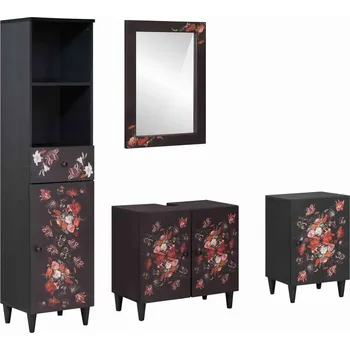 Koupelnový nábytek vidaXL Sada koupelnových skříněk Nástěnný 4 pcs Masivní mangové dřevo [3310143]