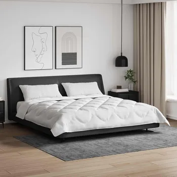 Polštář vidaXL Přikrývka s polštářem 3 pcs Bílá Mikrovlákno [3377513]