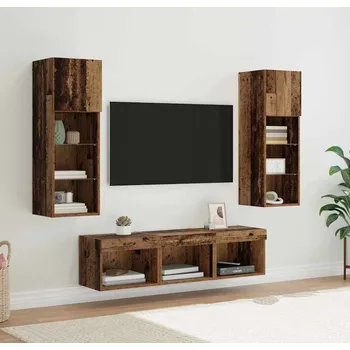 Obývací stěna vidaXL Nábytkové stěny pro TV 5 pcs Černý dub kompozitní dřevo [3402923]