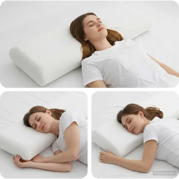 Dekorativní polštářek vidaXL Spací polštář Jednobarevný Bílá 70 x 36 x 13 cm [42020234]