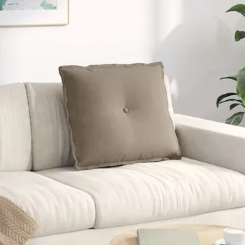 Polštář vidaXL Polštář na záda Taupe 60 x 50 cm Mikrovlákno [42014687]