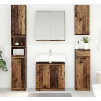 Koupelnový nábytek vidaXL Koupelnová skříň s úložištěm Staré dřevo 64,5 x 33,5 x 59 cm [880743]