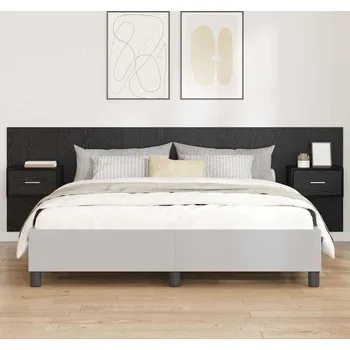 Ložnice vidaXL Hlavová část s kabinetem 3 pcs Černý dub kompozitní dřevo [3416194]