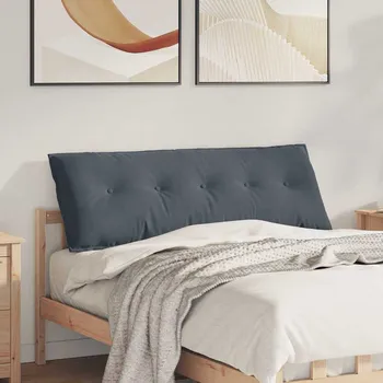 Polštář vidaXL Polštář na záda Tmavě šedá 140 x 50 cm Žebrovaná látka [42014848]