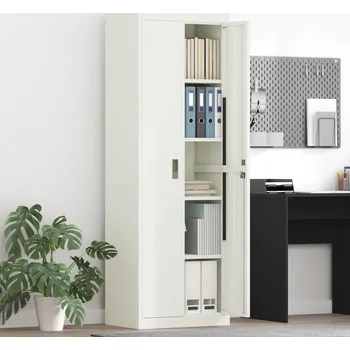 Nábytek vidaXL Úložná skříňka s úložištěm 2 pcs Bílá 60 x 40 x 180 cm [3406201]