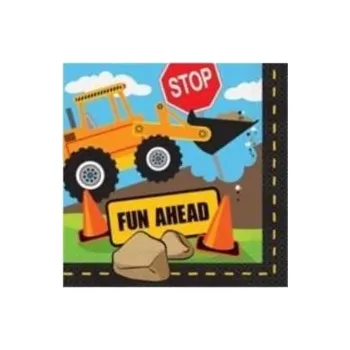 Papírový ubrousek Unique Papírové ubrousky Stavba - staveniště - 32 x 32 cm - 16 ks