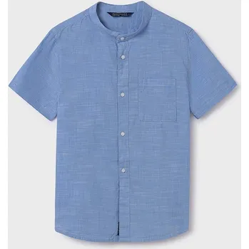 Chlapecká košile Dětská bavlněná košile Mayoral 6118.7D.Junior.PPYH modrá 50X, vel. 172