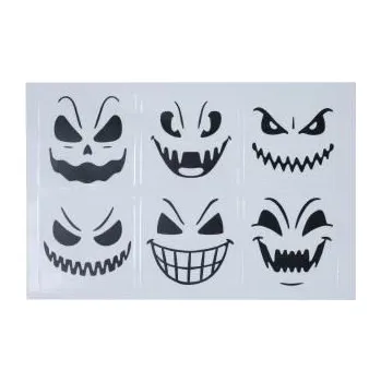 Sklenice FUNNYFASHN Nálepky na sklenice - dýně - pumpkin - Halloween - 6 ks