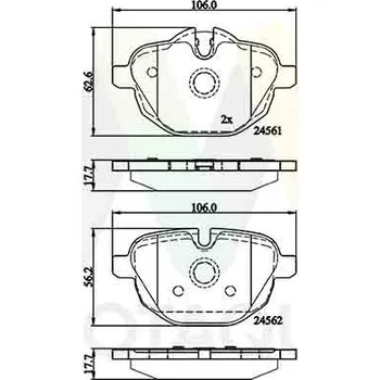 Brzdová destička Sada brzdových destiček, vždy 4 kusy v sadě MOTAQUIP LVXL1667