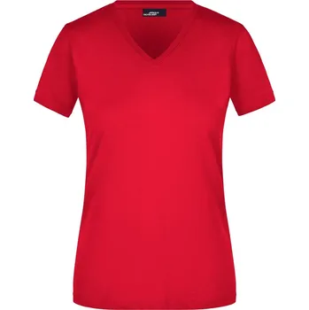 Dámské vypasované tričko s výstřihem do V JN 972 red L