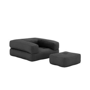 Křeslo KARUP rozkládací křeslo CUBE 3v1 tmavě šedá 815734090190