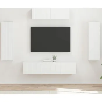 Obývací stěna vidaXL Televizní skříň 5 pcs Bílá [3409168]