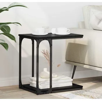 Konferenční stolek vidaXL Boční stůl s policí Černý dub 50 x 35 x 52 cm kompozitní dřevo [881182]