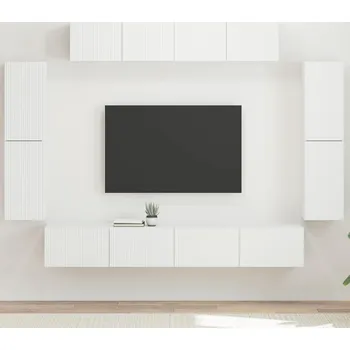 Televizní stolek vidaXL Televizní skříň 8 pcs Bílá [3409141]