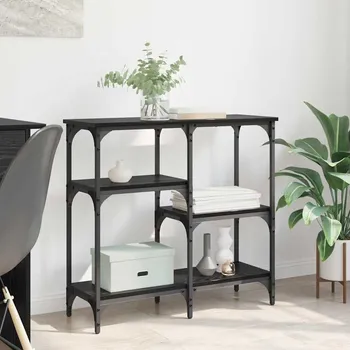 Konferenční stolek vidaXL s policí s úložištěm Černý dub 80 x 29 x 75 cm Kompozitní dřevo [882213]