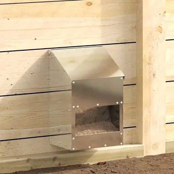 krmítko pro hospodářská zvířata vidaXL Krmítko pro slepice Stříbrná 21 x 16 x 33 cm Pozinkovaná ocel [874665]