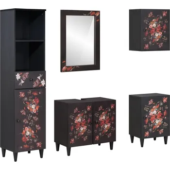 Nábytek vidaXL Sada koupelnových skříněk Nástěnný 5 pcs Masivní mangové dřevo [3310144]