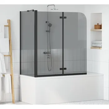 vidaXL Závěs pro sprchu Černá 120 x 68 x 130 cm ESG sklo a hliník [42018549]