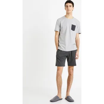 Pánské pyžamo Celio Pyžamo s krátkým rukávem a šortky - Pánské Celio šedá 1795150