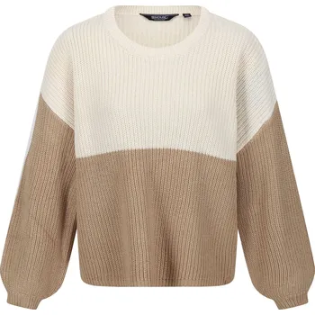 Pánský svetr REGATTA Dámský pletený svetr XL BÉŽOVÁ|BÍLÁ