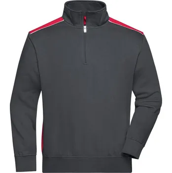 Pánská mikina Pracovní mikina s 1/2 zipem - Color JN 868 carbon-red 3XL