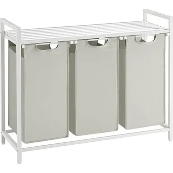 Koš na prádlo Volně stojící koš na prádlo Vasagle 114 l, bílý a šedý