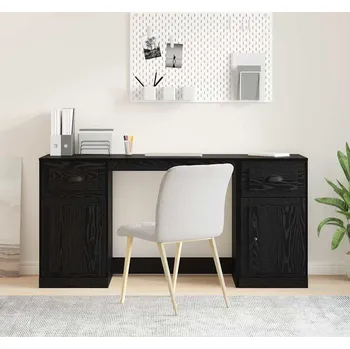 Psací stůl vidaXL Stůl s kabinetem Černý dub 154,5 x 50 x 75 cm kompozitní dřevo [3402679]