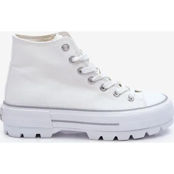 Dámské tenisky Vysoký Látkové tenisky na platformě Big Star LL274156 Bílá 41