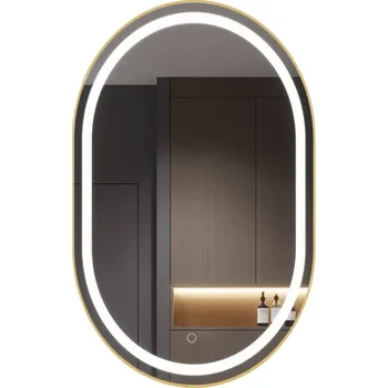 REA Zrcadlo LED 60x90cm broušená zlatá HOM-02509