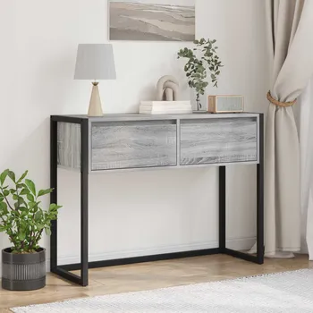 Konferenční stolek vidaXL Odkládací stolek Šedá Sonoma 100 x 36 x 75 cm kompozitní dřevo [886699]