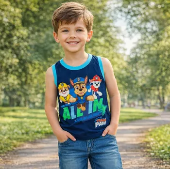 Chlapecké tričko Setino Chlapecké letní tílko TLAPKOVÁ PATROLA hlavní trojka modré Modrá, Velikost: 104 104