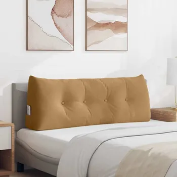 Polštář vidaXL Polštář na záda Hnědá 120 x 24 x 50 cm samet [42014495]