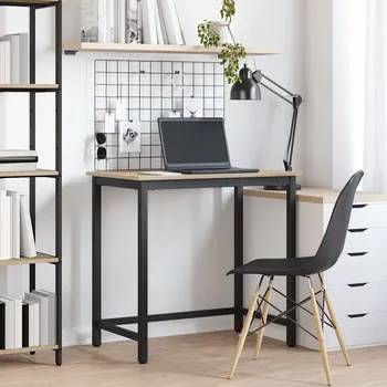 Psací stůl vidaXL stůl Sonoma dub 100 x 50 x 76,5 cm Inženýrské dřevo a ocel [873769]