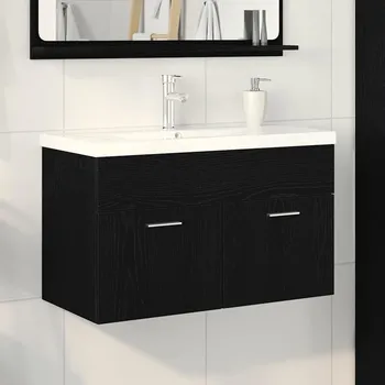 Koupelnový nábytek vidaXL Koupelnová skříň Černý dub 80 x 38,5 x 46 cm kompozitní dřevo [3333139]