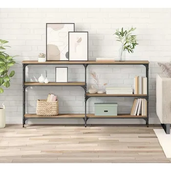 Konzolový stolek vidaXL Konzolový stolek s policí Artisanový dub 150 x 29 x 76,5 cm [882797]