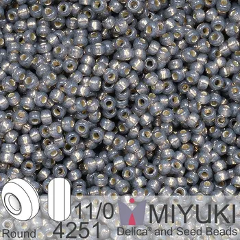 Korálek Korálky Miyuki Round 11/0. Barva 4251 Duracoat Silverlined Dyed Smoke Gray. Balení 5g