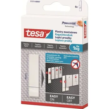 Věšák TESA Proužek samolepící na tapety, bílý, Powerstrips,TESA