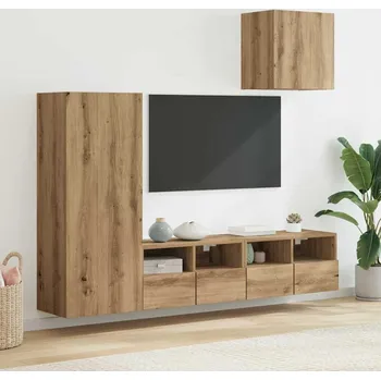 Obývací stěna vidaXL Nábytkové stěny pro TV 4 pcs Artisanový dub kompozitní dřevo [3402780]